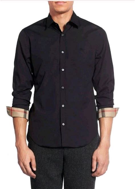 burberry button up long sleeve|black burberry button up shirt.